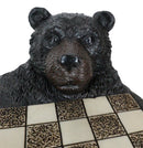 Rustic Western Forest Black Bear Checkerboard With Bear Paw Color Checkers Set
