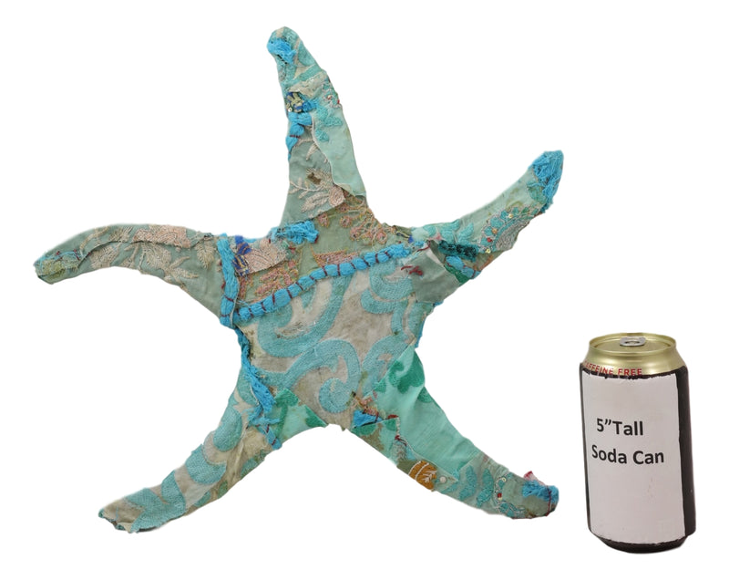 Starfish Sea Star Hand Crafted Paper Mache In Colorful Sari Fabric Figurine
