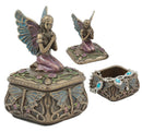 Ebros Art Nouveau Dragonfly Whisperer Fairy Fae Secret Jewelry Box 3.5"H Trinket