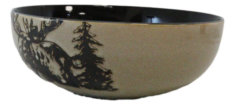 Large Rustic Emperor Elk Moose Deer Vegetable Presentation Serving Bowl 98Oz