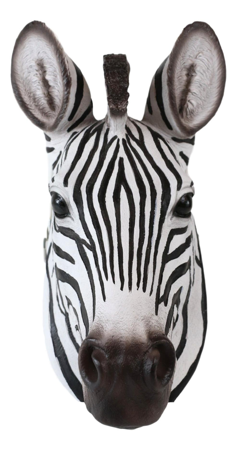 Ebros Safari Zebra Horse Bust Wall Decor Wildlife Wall Mount Sculpture Plaque 9.5"H
