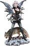 Ebros Fairy Goddess Artemis Hunting with Gray Wolf Statue 10" Tall Fantasy Fae