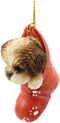 Ebros Lifelike Shih Tzu Puppy Dog in The Sock Small Hanging Ornament Figurine