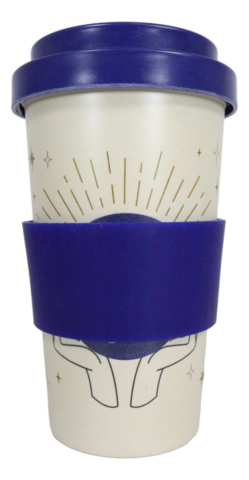 Fortune Teller Psychic Scrying Ball Palm Hands Travel Mug Cup W/ Lid And Sleeve