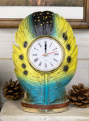 Southwestern Indian Tribal Dreamcatcher Feather Decorative Table Clock Figurine