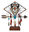 Southwestern Boho Cow Skull Arrow Dreamcatcher Feathers Desktop Plaque Figurine