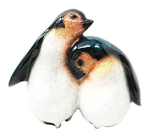 Ebros Gift South Pole Penguin Figurine Sibling Chicks Cuddling Antarctica Natural Habitat Emperor Penguins Sculpture