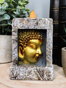 Gautama Buddha Face Faux Stone Mini Relief Bracket Backflow Incense Cone Burner