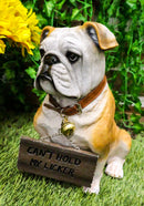 Realistic Large English Bulldog Welcome Statue 12"Tall Adorable Sitting Bulldog