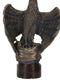 Large Grand Bald Eagle Perching On USA American Flag Figurine With Round Base