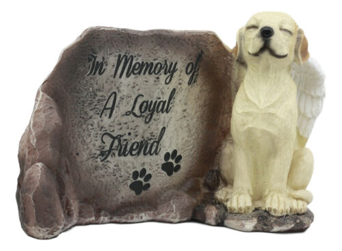 Ebros in Memory of A Loyal Friend Labrador Retriever Dog with Angel Wings Statue 8.5" Long - Ebros Gift