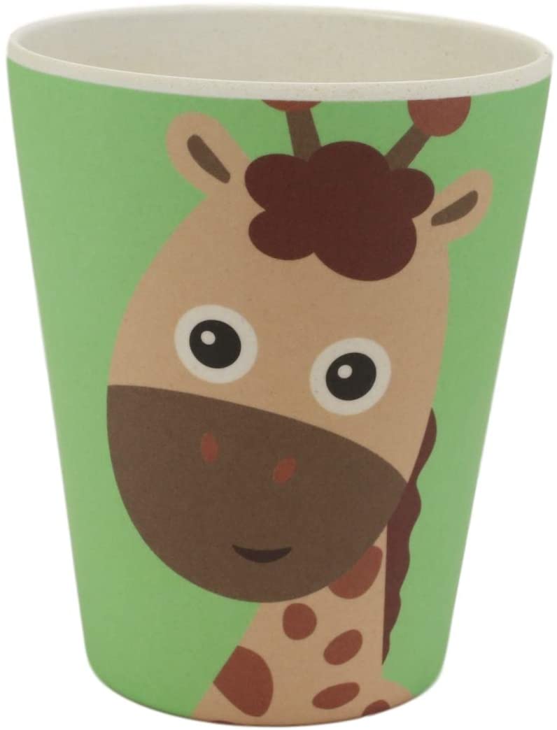 Ebros Giraffe 5 Piece Organic Bamboo Dinnerware Set For Kids Children Toddler