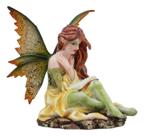 Once Upon A Time Summer Romance Bookworm Fairy In Radiant Yellow Dress Statue