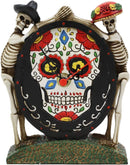 Ebros Sugar Skull Skeleton Latino Couple Desktop Table Clock Statue 6.25" Tall