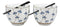 Japanese Design Ceramic String Flowers Ramen Noodles Bowl & Chopsticks Set of 2