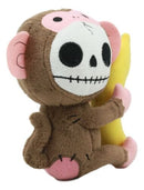 Ebros Small Furry Bones Skeleton Baby Monkey W/ Banana Plush Toy Doll Furrybones