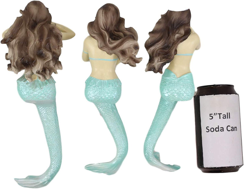Ebros Gift Under The Sea Ocean Hear See Speak no Evil Mermaids Resin Figurine Shelf Sitters