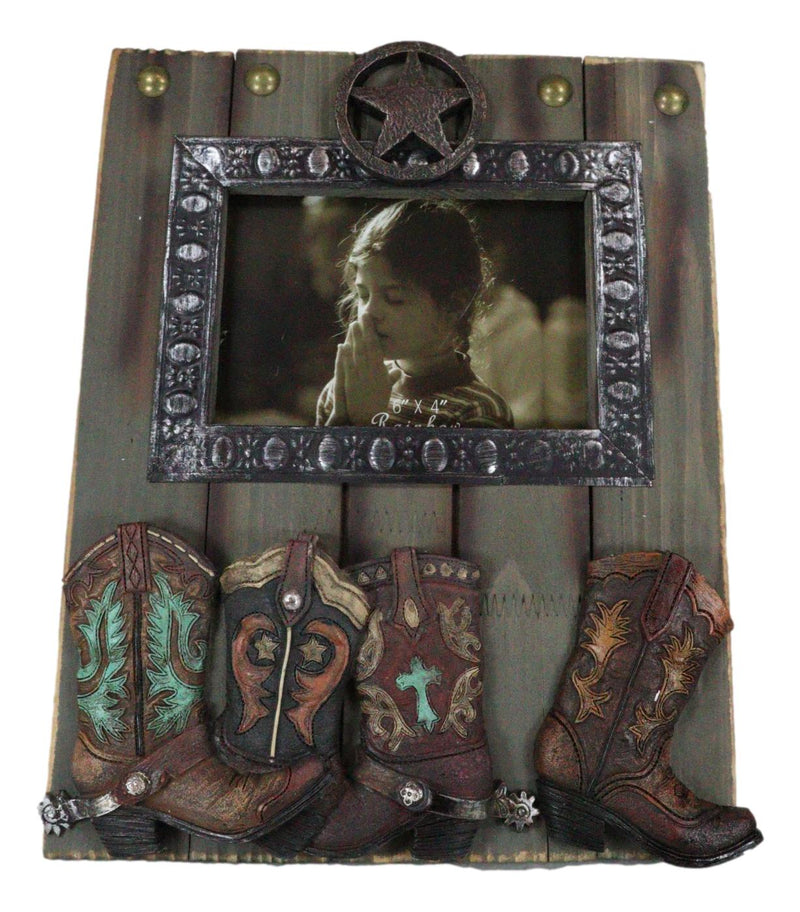 Rustic Western Country Farmhouse Lone Star Cowboy Boots 6X4 Picture Frame