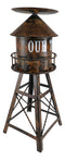 Ebros Vintage Old Fashioned Rustic Metal Water Tank Tower Pillar Candle Holder Stand