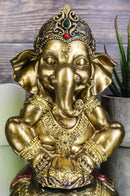 Vastu Hindu Elephant God Baby Ganesha Ganapati With Hands On Cheek Figurine