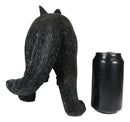 Large Lifelike Mystical Standing Black Cat Kitten Statue With Glass Eyes15"L