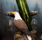 Ebros Liberty American Bald Eagle  Wine Valet As Bottle & 2 Glasses Holder Statue