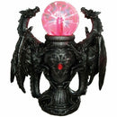Fantasy Double Dragons Protecting Oracle AC Flashing Electric Ball Figurine