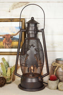 Old Fashioned Rustic Western Cowboy Electric Metal Lantern Lamp Or Shadow Caster