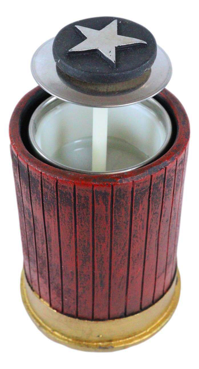 Rustic Lone Western Star Shotgun Bullet Shell Spring Barrel Toothpick Holder