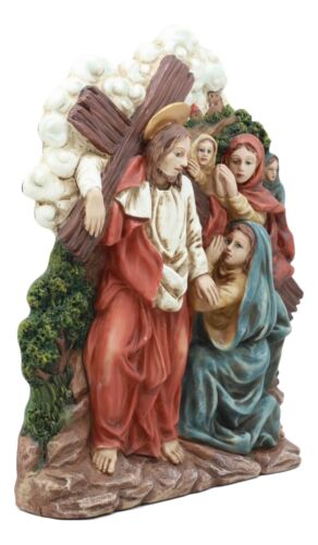 Ebros Christian Catholic Stations of The Cross Statue Way of The Sorrows Via Crucis Jesus Christ Path to Calvary Crucifixion Decor Figurine (Station 8 Jesus Meets The Women of Jerusalem)