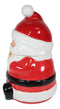 Ebros Whimsical North Pole Santa Claus With Milk And Cookie Ceramic Jar With Lid 10"H