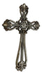 Western Rustic Silver Tuscany Scrollwork Fleur De Lis Decorative Wall Cross