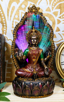 Ebros Vastu Hindu Goddess Lakshmi On Lotus Throne Colorful Fiber Optics Light Figurine