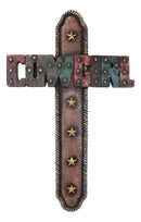 18" H Rustic Western Stars Cowgirl Word Art Braided Ropes Wall Cross Decor
