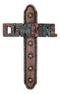 18" H Rustic Western Stars Cowgirl Word Art Braided Ropes Wall Cross Decor