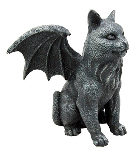 Gothic Guardian Winged Feline Cat Vampire Gargoyle Desktop Paperweight Figurine