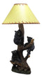 Ebros Whimsical 3 Adventurous Black Bear Cubs Climbing Stunted Tree Table Lamp