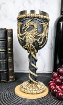 Ebros Gift Medieval Flying Dragon Skeleton Fossil Ossuary Goblet Wine Chalice