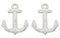 Ebros Gift 5.75" Tall Cast Iron Rustic Vintage Sailor White Nautical Ocean Sea Ship Anchor 2 Pegs Wall Hook Coastal Harbor Ships Anchors Decorative Accent Hooks for Keys Leashes Hats Coats (2)