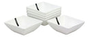 Ebros Pack Of 6 Kitchen And Dining Modern Contemporary Design Porcelain Square Bowls 18 Ounces 5.25"Dia Restaurant Supply Grade Dishwasher And Microwave Safe Perfect For Appetizers Dipping Sauces Soup