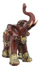 Thai Buddhism Decorated Feng Shui Elephant With Trunk Up Left Facing Figurine