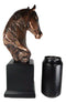Western Wildlife Long Mane Horse Stallion Head Bust Figurine With Trophy Base
