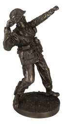 Ebros Gift Military WW2 Staff Sergeant Squad Commander Tossing Grenade Figurine