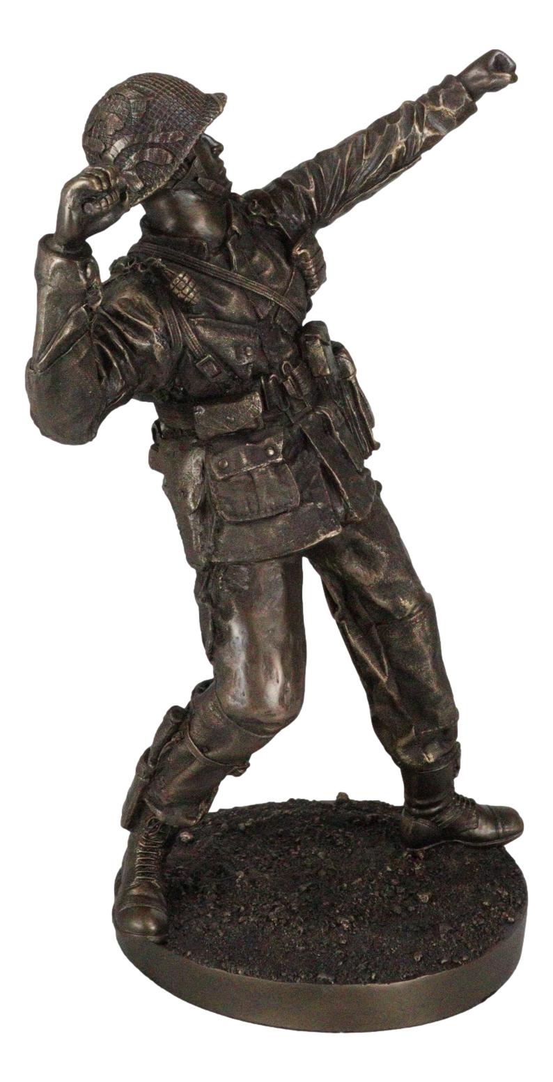 Ebros Gift Military WW2 Staff Sergeant Squad Commander Tossing Grenade Figurine
