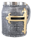 Ebros Gift Medieval Templar Crusader Knight Suit of Armor Helmet Beer Stein Tankard Coffee Cup Mug