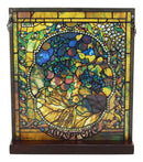 Ebros Louis Comfort Tiffany Four Seasons Collection Autumn Stained Glass Art With Base Decor