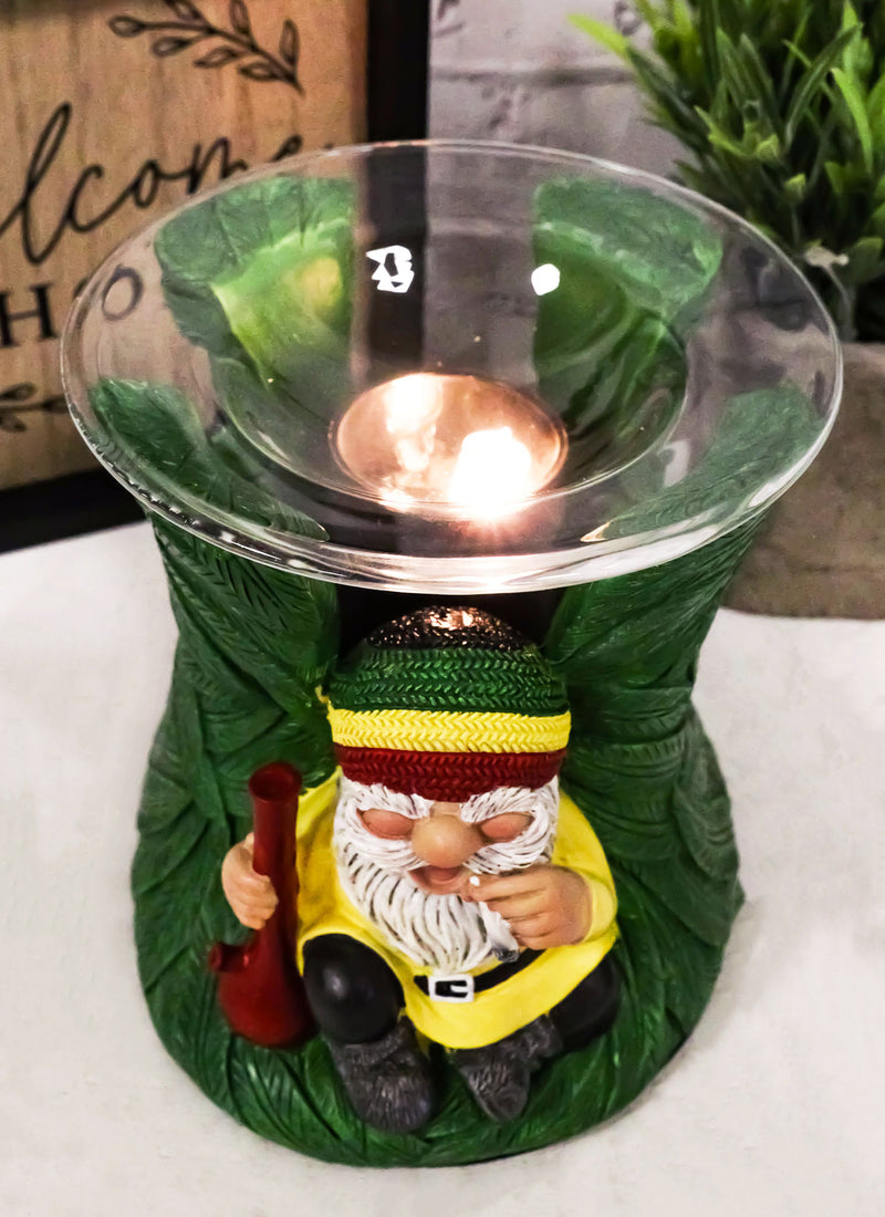 Positive Vibes Gypsy Rasta Gnome With Hat And Bong Electric Tart Oil Burner