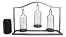 Western Black Arched Metal Stand Decorative Triple Votive Candles Candleholder
