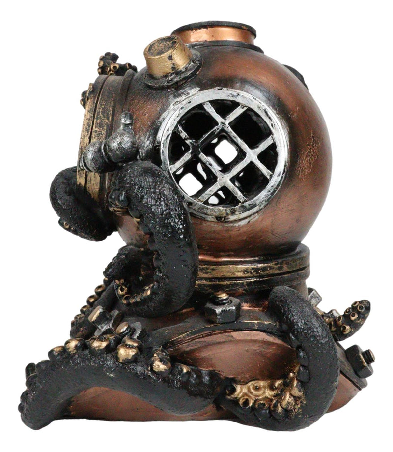 Marine Octopus Kraken Steampunk Divers Helmet With Skull Incense Cone Burner