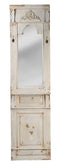 Ebros Gift 76" High Off White Distressed Fir Wood Rustic Vintage Antique Finish Wall Decorative Mirror With Oversized Frame And Two Hooks Bathroom Vanity Mudroom Entryway Living Room Decorative Accent